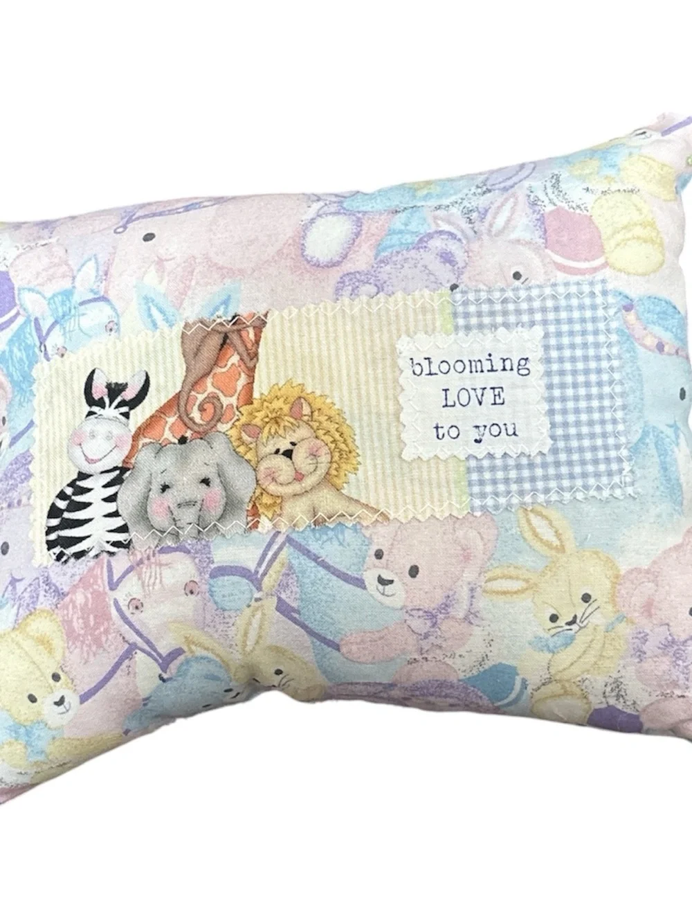 Blooming Love Pastel Baby Animal Accent Pillow